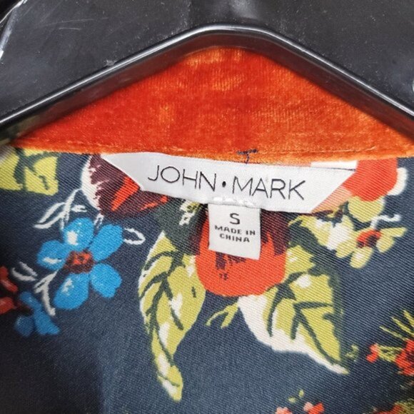 John Mark Top Womens‎ Small Floral Print Tunic V-Neck Long Sleeve Blouse Ladies - Picture 6 of 7